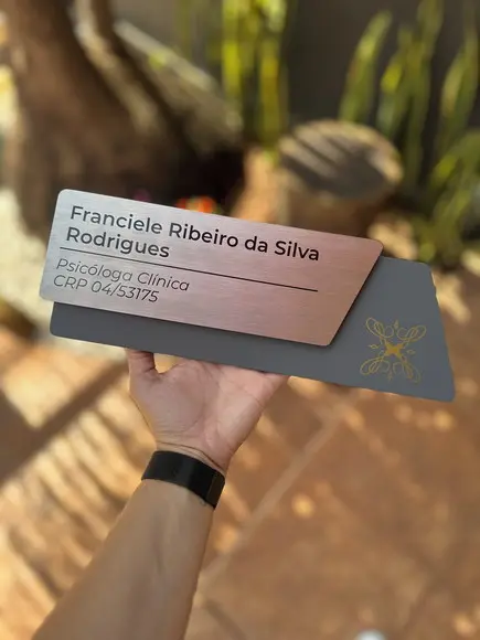 Placa de Identificação de Sala - Modelo Onix Inox
