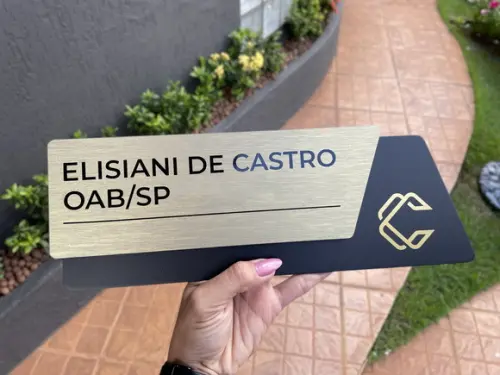 Placa de Identificação de Sala - Modelo Onix Inox