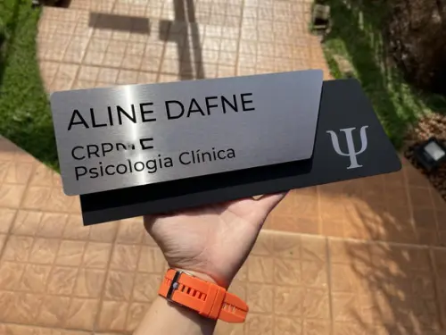 Placa de Identificação de Sala - Modelo Onix Inox