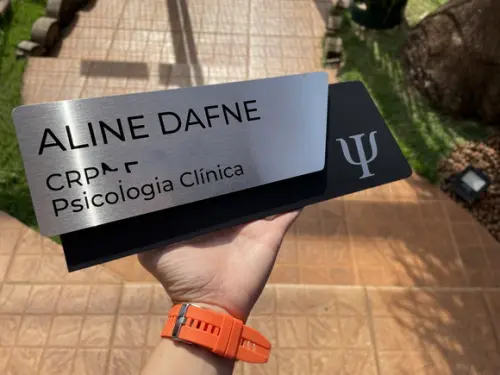 Placa de Identificação de Sala - Modelo Onix Inox