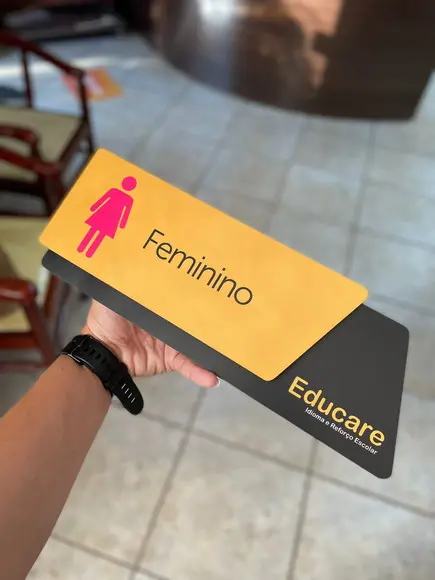 Placa de Identificação de Sala - Modelo Onix mdf