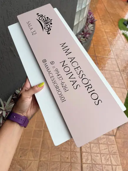 Placa de Identificação de Sala - Modelo Topázio 50x20