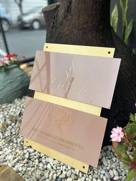 Placa de Identificação de Sala - Modelo Topázio Dupla