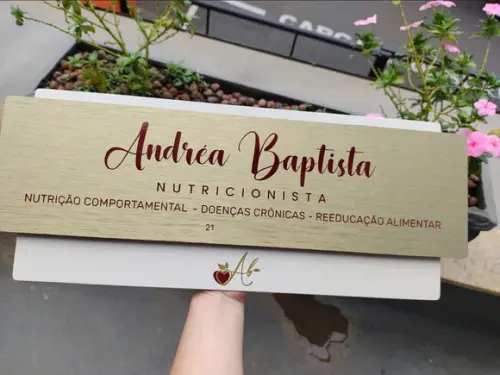 Placa de Identificação de Sala Modelo Topázio Acrílico 50x20