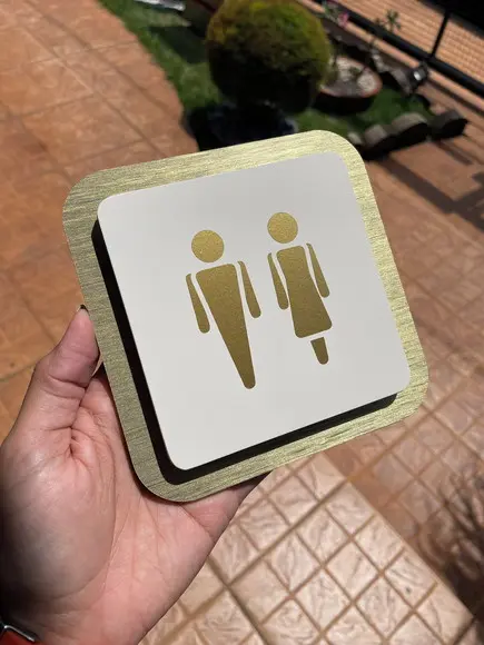 Placa de Identificação de Sala-modelo Quartzo Acrílico 14x14