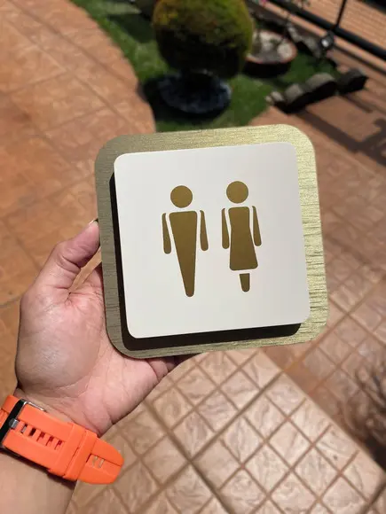 Placa de Identificação de Sala-modelo Quartzo Acrílico 14x14