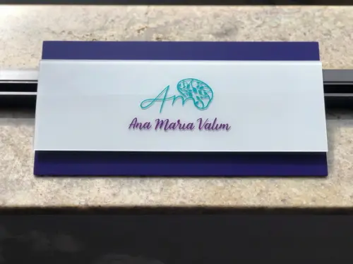 Placa de Identificação de Sala-modelo Topázio Acrílico 30x15