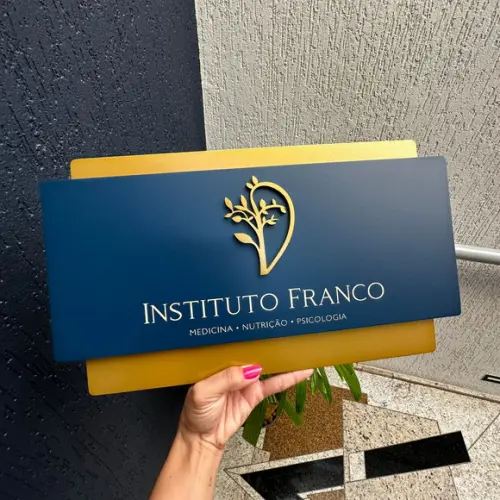 Placa de Identificação de Sala-modelo Topázio Acrílico 42x24