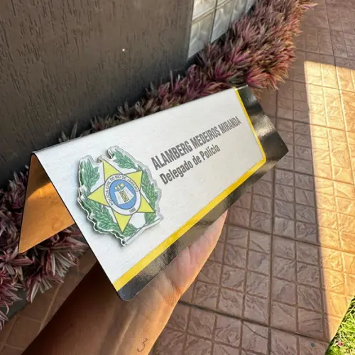 Placa de Identificação Delegado - Inox 25x10