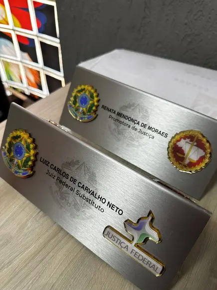 Placa de Identificação Juíz - Inox 25x10