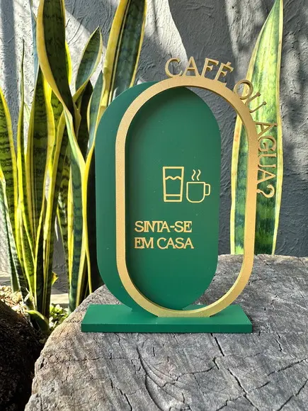 Placa de Mesa Café - Personalizada- Café ou Agua