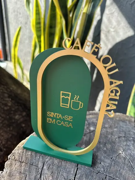 Placa de Mesa Café - Personalizada- Café ou Agua