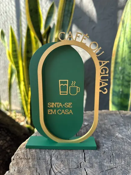 Placa de Mesa Café - Personalizada- Café ou Agua