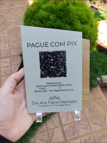 Placa de Pix - Modelo Mini Calcita mdf 6
