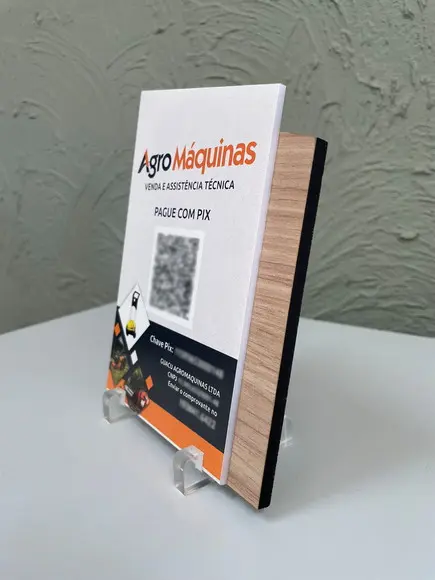 Placa de Pix - Modelo Mini Calcita mdf e Acrílico 6