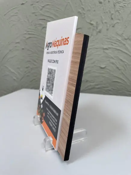 Placa de Pix - Modelo Mini Calcita mdf e Acrílico 6