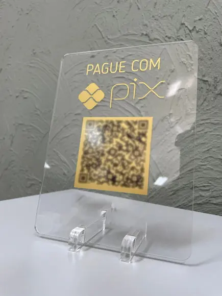 Placa de Pix - Modelo Mini Quartzo Acrílico
