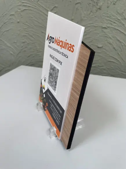 Placa de Pix - Modelo Mini Calcita mdf e Acrílico 6