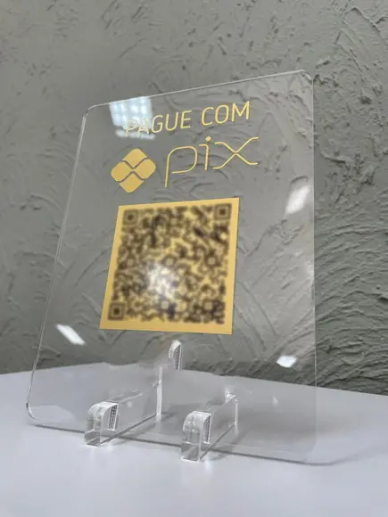 Placa de Pix - Modelo Mini Quartzo Acrílico