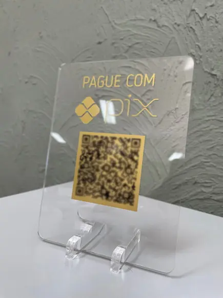 Placa de Pix - Modelo Mini Quartzo Acrílico