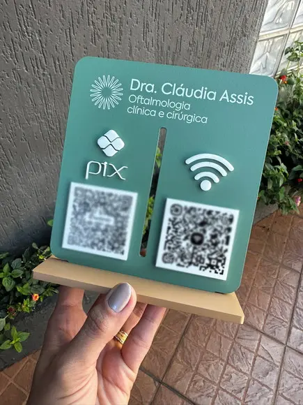 Placa de Pix - Personalizada 1 -claudia Oftalmologista