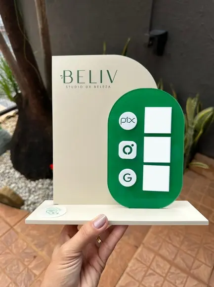 Placa de Pix com Tag Nfc - Personalizada 3 - Beliv