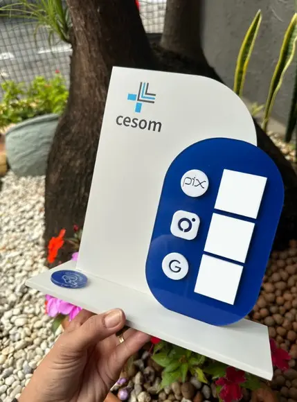 Placa de Pix com Tag Nfc - Personalizada 3 - Cesom