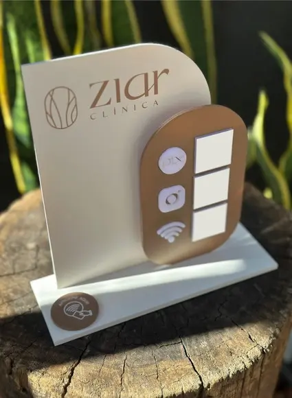 Placa de Pix com Tag Nfc - Personalizada 3 - Ziar Clinica