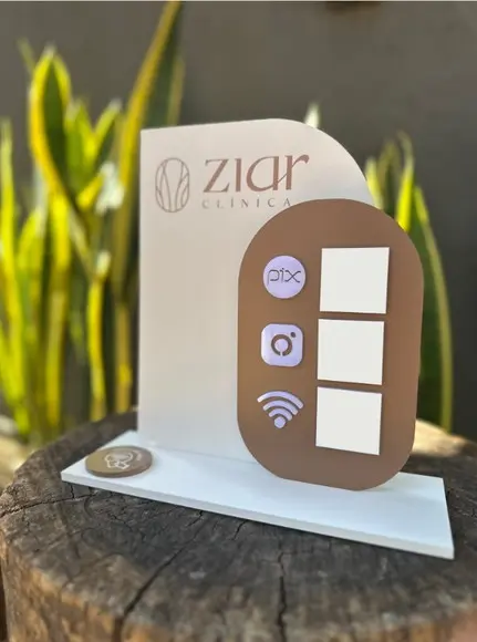 Placa de Pix com Tag Nfc - Personalizada 3 - Ziar Clinica