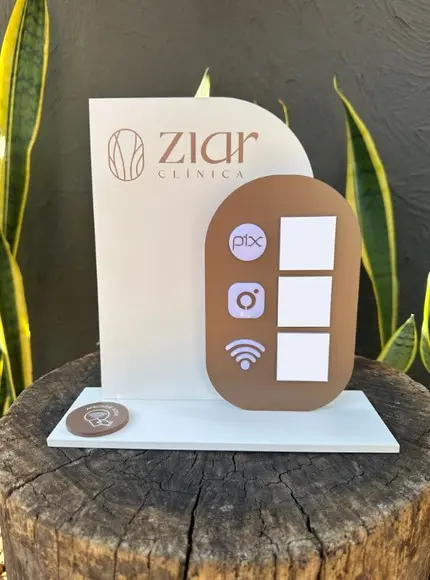 Placa de Pix com Tag Nfc - Personalizada 3 - Ziar Clinica