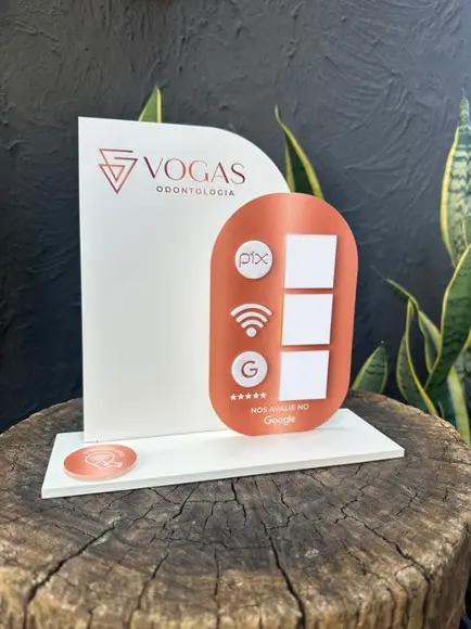 Placa de Pix com Tag Nfc - Personalizada 3-vogas Odontologia