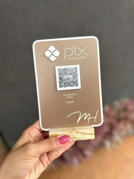 Placa de Qr Code - Modelo Mini Quartzo Acrílico - Mh