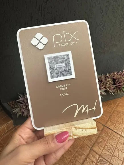 Placa de Qr Code - Modelo Mini Quartzo Acrílico - Mh