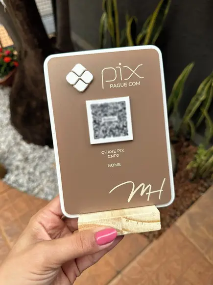 Placa de Qr Code - Modelo Mini Quartzo Acrílico - Mh
