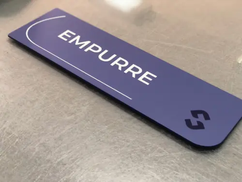 Placa de Sinalização - Puxe - Empurre - Modelo Caulim 31x9