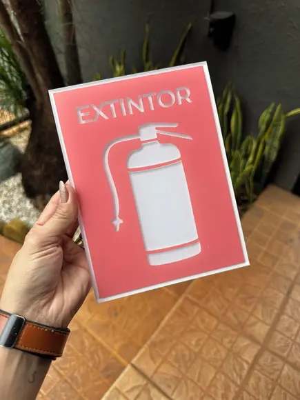 Placa de Sinalização -extintor 25x8