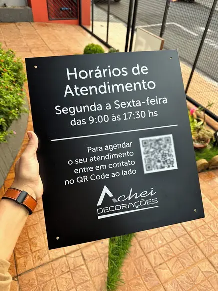Placa Horário de Atendimento em Acm - 35x40