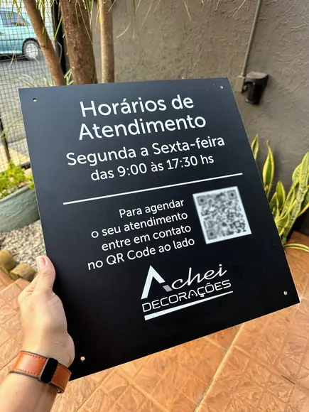 Placa Horário de Atendimento em Acm - 35x40