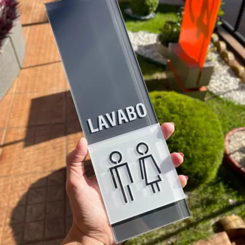 Placa Identificação de Sala - Modelo Fuchsita Acrilico