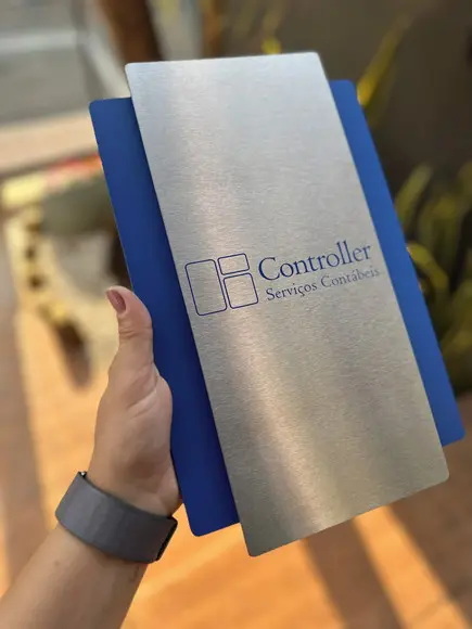 Placa Modelo Topázio Personalizada - Acm +inox 20x32