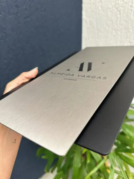 Placa Modelo Topázio Personalizada - Acm +inox 20x32