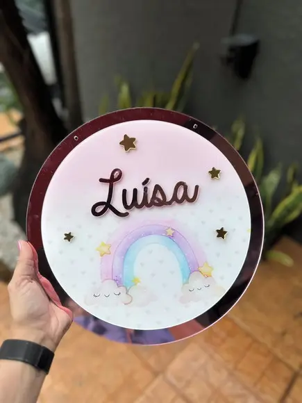 Placa Porta Maternidade em Acrílico 32x32