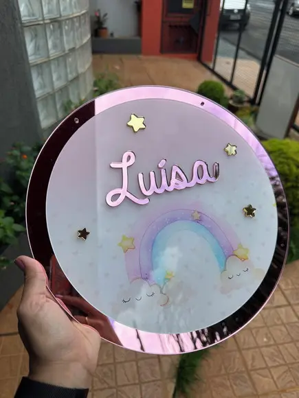 Placa Porta Maternidade em Acrílico 32x32