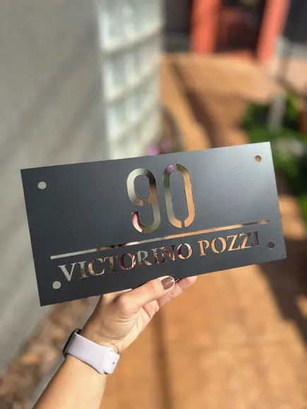 Placa Residencial Algarismo Vazado - 15x30cm