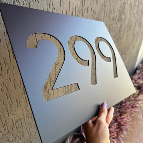 Placa Residencial Algarismo Vazado - Número Casa 40x30
