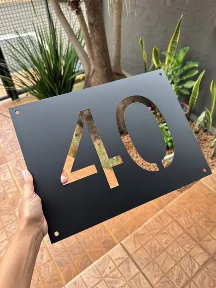 Placa Residencial Algarismo Vazado - Número Casa 40x30