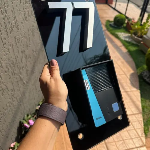 Placa Vidro Número Interfone +prolongadores 2 Dígitos 40x22