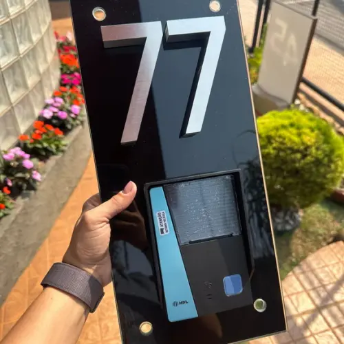 Placa Vidro Número Interfone +prolongadores 2 Dígitos 40x22
