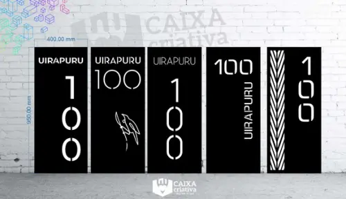Totem Residencial Acm com Inox - 40x95 Pé para Jardim