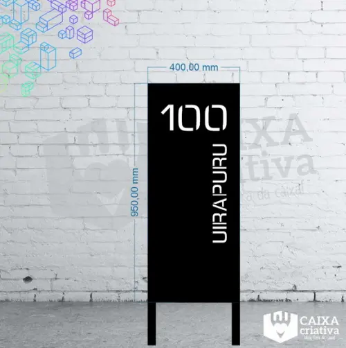 Totem Residencial Acm com Inox - 40x95 Pé para Jardim
